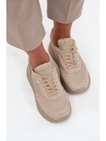 Dámske kožené tenisky na platforme Artiker - béžové