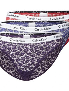 Čipkové nohavičky 3-pack - QD3926E - W5G - Mix farieb - Calvin Klein