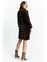 Dámský kabát prošívaný model 19139551 Tmavě hnědý - Monnari