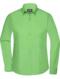 JN 677 Popelínová halenka s dlouhým rukávem model 22436607 lime green - Daiber