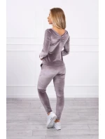 Velúrová súprava so zadným popruhom sivá Velúrová súprava so zadným popruhom sivá