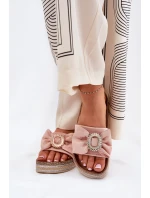 Dámské Pantofle Na Platformě S Mašlí A Růžové model 21689894 - Boto Dámské Pantofle Na Platformě S Mašlí A Růžové model 21689894 - Boto