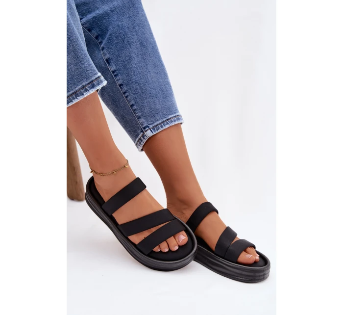 dámské pantofle na platformě s pásky Černé model 21943290 - Boto dámské pantofle na platformě s pásky Černé model 21943290 - Boto