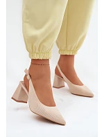 Materiál sandále na podpätku Beige Elissea