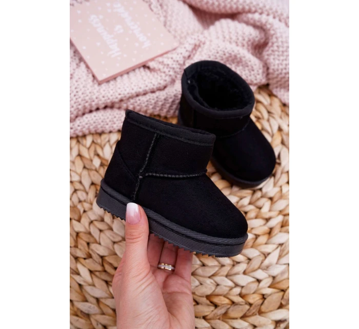 Dětské Teplé Sněhule Semišové černé model 21505522 - Boto