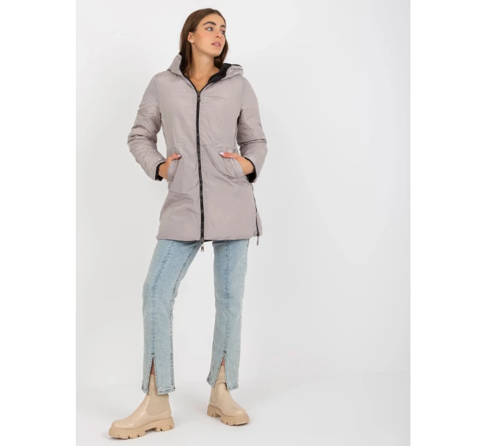 Dámska bunda NM KR L22 9872 .93 čierna a béžová Dámska bunda NM KR L22 9872 .93 čierna a béžová