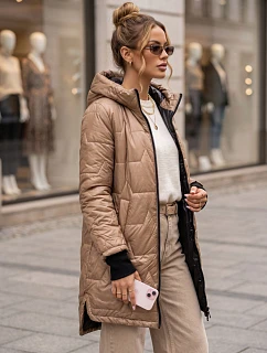 kurtka damska przejściowa z kapturem beżowa model 22346172 - FashionStreet