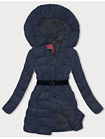 Tmavě modrá péřová dámská zimní bunda model 21245977 - LHD