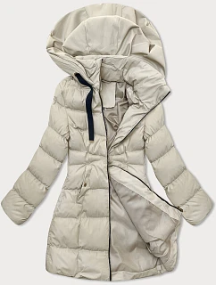 Kurtka damska z kapturem jasny beż model 21318846 - J.STYLE
