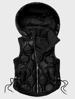 Černá prošívaná dámská vesta se stahovacími boky model 21483421 - J.STYLE