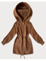 Vlnená bunda z alpaky v karamelovej farbe (W017#)