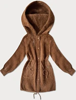 Vlnená bunda z alpaky v karamelovej farbe (W017#)