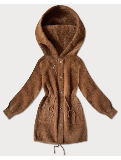 Vlnená bunda z alpaky v karamelovej farbe (W017#)