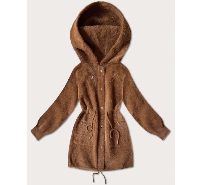 Vlnená bunda z alpaky v karamelovej farbe (W017#)