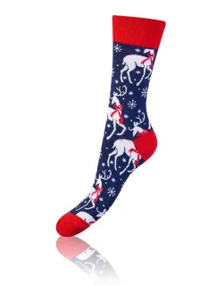 Darčeková krabica zábavných bláznivých ponožiek 4 páry CRAZY SOCKS BOX - BELLINDA - červená