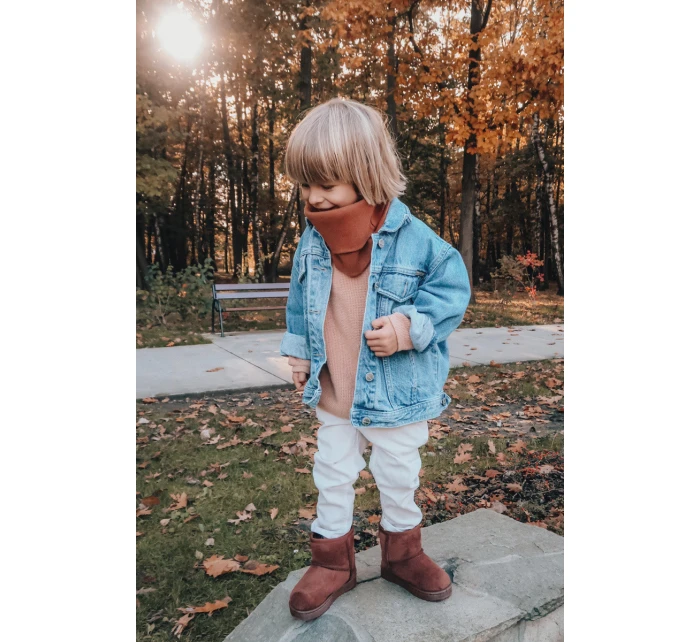 Dziecięce Ocieplane Botki Śniegowce Brązowe Gooby