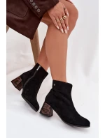 Kožené semišové dámské na podpatku  Černé model 21714671 - Maciejka