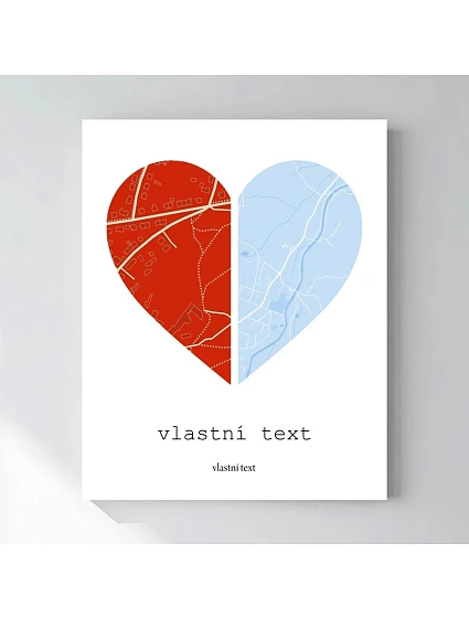 Personalizovaný magický fotoobraz v rámu - 50x70 - Dvě místa, jedno srdce Personalizovaný magický fotoobraz v rámu - 50x70 - Dvě místa, jedno srdce