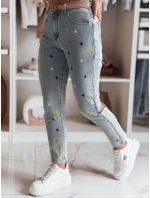 Dámske slim fit džínsy SHINYFIT stars blue FashionStreet UY2452