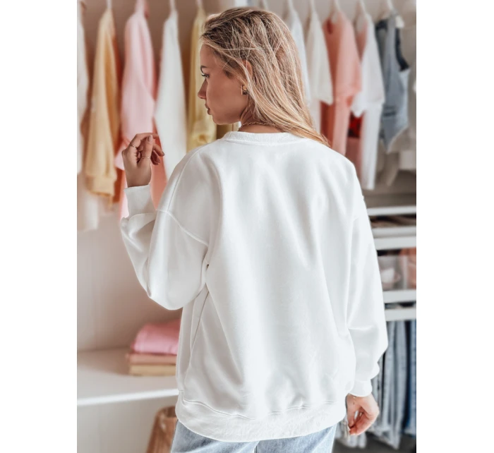 Dámska oversize mikina s výšivkou DOGSWEETY biela FashionStreet BY1478 Dámska oversize mikina s výšivkou DOGSWEETY biela FashionStreet BY1478