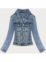 Svetlomodrá klasická dámska džínsová bunda (W025-B) Svetlomodrá klasická dámska džínsová bunda (W025-B)