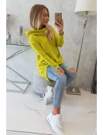 Mikina s dlhým chrbtom a kapucňou kivi
