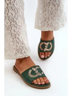 Papuče KV27-052 tmavo zelené - Krok vo veľkom štýle
