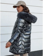 Dámská zimní bunda prošívaná dlouhá s kapucí SHINE šedá Dstreet model 21980126 - FashionStreet