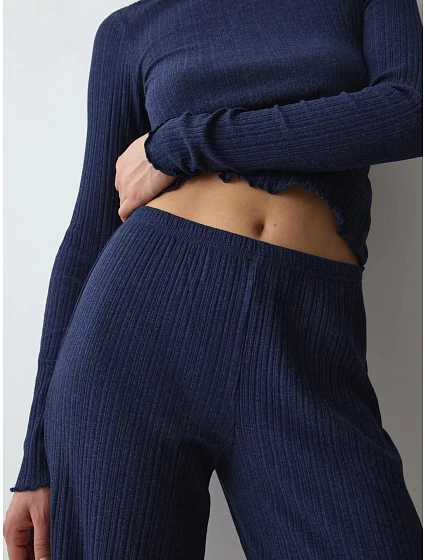 model 22294113 Rib Straight Trousers Blue  Blue - Triumph