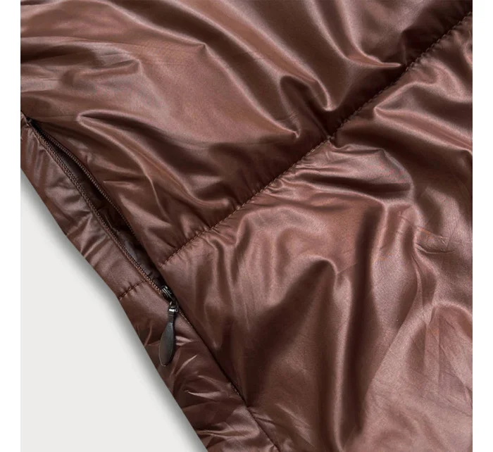 Dlhá obojstranná zimná bunda hnedá/kapučíno (l22-9852-300/62) Dlhá obojstranná zimná bunda hnedá/kapučíno (l22-9852-300/62)