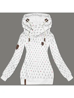Wzorzysta bluza damska jasnoszara (2304)