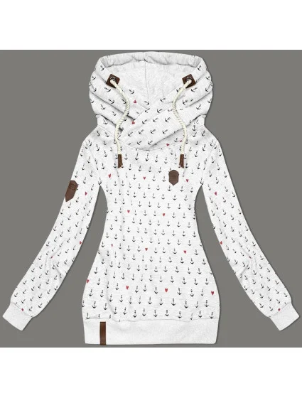 Wzorzysta bluza damska jasnoszara (2304)
