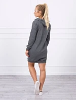 Šaty s kapucňou grafitové