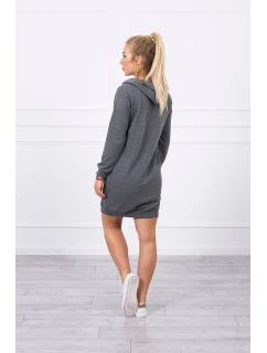 Šaty s kapucí grafitové