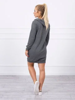 Šaty s kapucí grafitové