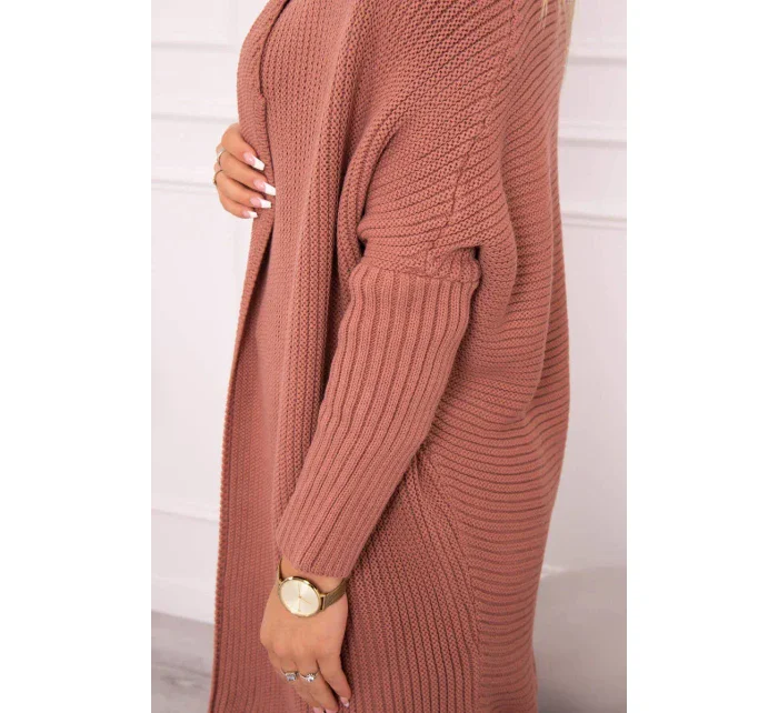 Sveter s netopierími rukávmi tmavo ružový