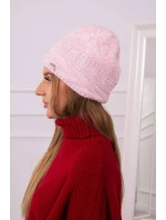 Fleecová čepice pudrově růžová model 18751449 - K-Fashion Fleecová čepice pudrově růžová model 18751449 - K-Fashion