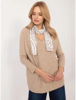 Bluzka DHJ BZ model 20608989 camelowy - FPrice Bluzka DHJ BZ model 20608989 camelowy - FPrice