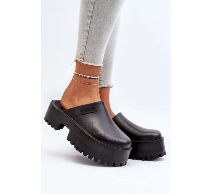 Dámske papuče s pevnou podrážkou Big Star Black Dámske papuče s pevnou podrážkou Big Star Black