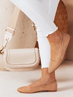 Dámske semišové baleríny s plochým podpätkom GLAMINO khaki FashionStreet ZY0775