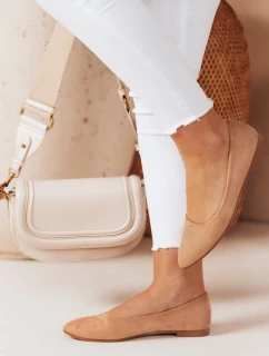 Dámske semišové baleríny s plochým podpätkom GLAMINO khaki FashionStreet ZY0775