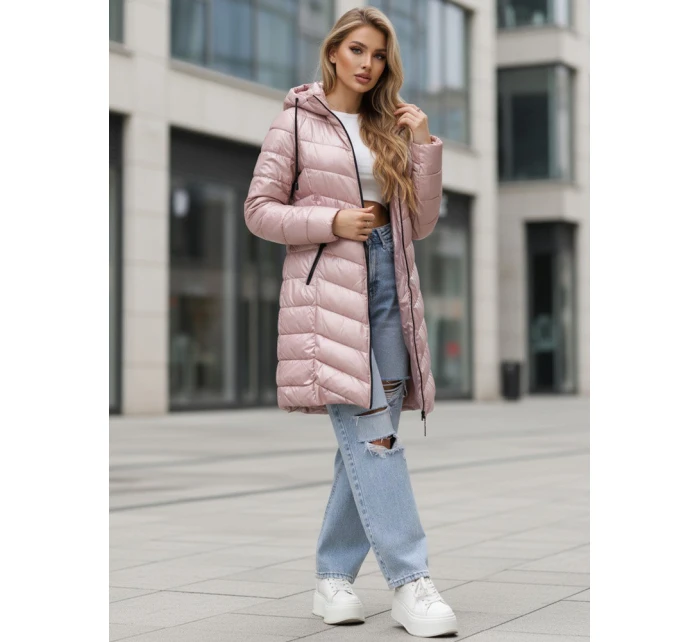 Dámská zimní bunda dlouhá prošívaná fialová Dstreet model 21994835 - FashionStreet