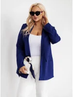 Tmavomodré klasické dámske sako nadmernej veľkosti (8275)