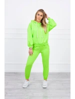 Súprava mikiny s kapucňou neónovo zelená