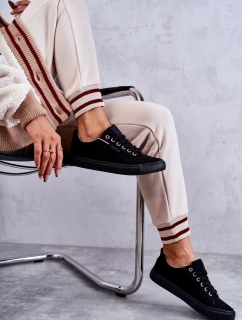 Niskie Damskie Materiałowe Trampki Big Star KK274004 Czarne