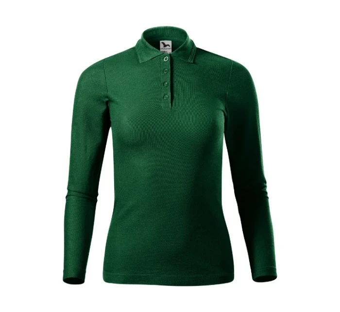 Polokošeľa Pique Polo LS tmavozelená