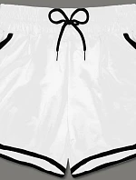 Dámske šortky s kontrastným lemovaním biele (8K208-1)