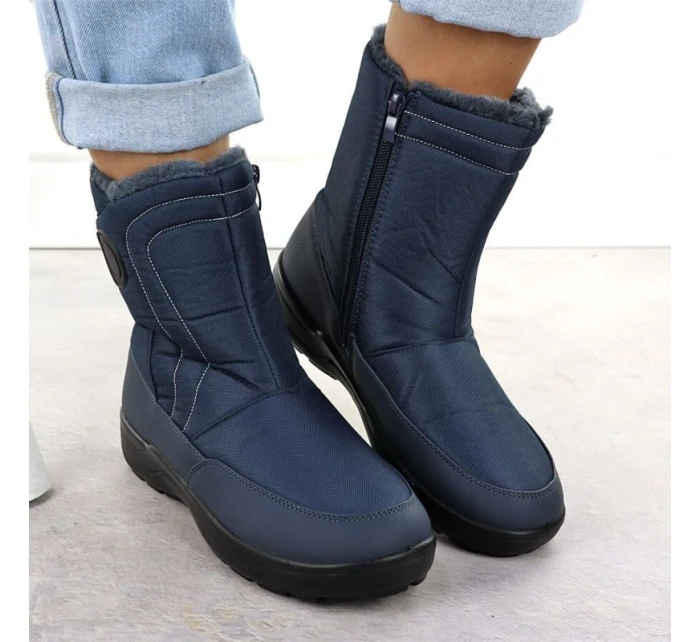 Dámské ploché zateplené sněhule tmavě modré model 21906476 - Potocki