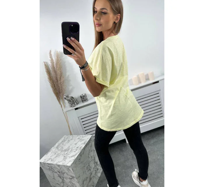 Bavlnená blúzka s vreckami žltá