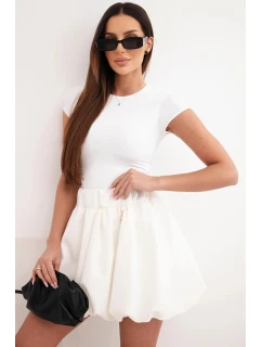 Dámska viskózna balónová sukňa s elastickým pásom ecru